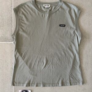 Miu Miu Tank top sleeveless T-shirt cotton Size L